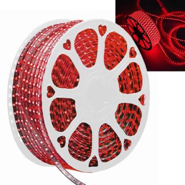 Imagem de Rolo Fita Led Vermelho 100 Metros Dupla Face Iluminaçao Decorativa Comercial Residencial