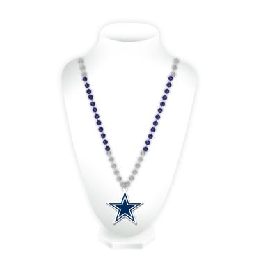Imagem de Rico Industries Contas estilo Mardi Gras com logotipo do time NFL Dallas Cowboys, 7,6 x 60,9 cm