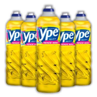 Imagem de Kit 5 detergente lava louça neutro ype 500ml rende mais - envio imedia