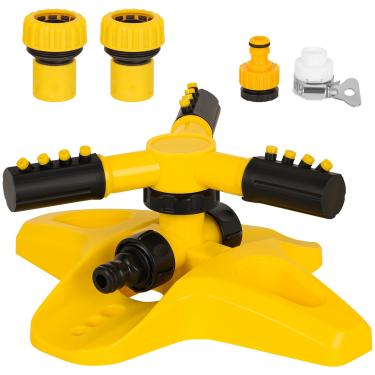 Imagem de WYLOSUA Aspersor para quintal, irrigador rotativo de 360 graus, irrigador de grama de jardim, irrigador giratório de jardim para cobertura de grandes áreas, irrigadores de gramado e quintal (amarelo)