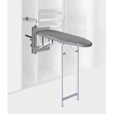 Imagem de Tábuas de passar a ferro dobráveis para móveis e armários de cozinha, tábua de engomar oculta de elevação, tábua de passar a ferro dobrável com capa, economia de espaço 90° giratória resistente