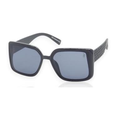 Imagem de Óculos de Sol Feminino Polo London Club, Design Oversized lente em Policarbonato com Proteção UV400 em - Kit contém Case Couro ECO (Preto)