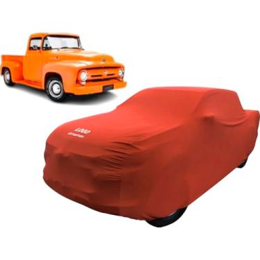 Imagem de Capa Camionete Antiga Ford F100 De Tecido Helanca Lycra (Vermelho)