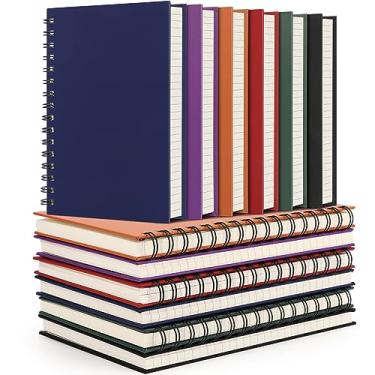 Imagem de EUSOAR Cadernos de diário espiral, 12 pacotes A5 14 x 21 cm, 160 páginas/80 folhas, papel pautado para faculdade 100 g/m², bloco de notas grosso de capa dura pequeno para anotações, material escolar, escritório, cores sortidas