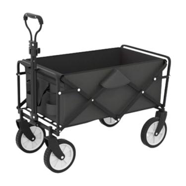 Imagem de carroça Carrinho de vagão com rodas, vagão utilitário dobrável para mercearia com saco de pano de armazenamento, carrinho de praia para transporte de cargas dobrável
