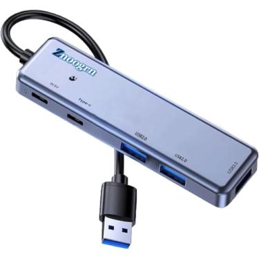 Imagem de Hub USB 3.0 5 em 1, extensor USB com porta de dados USB C, hub USB de 5 portas para laptop, PC, pen drive, HDD móvel, Xbox, Dell XPS, HP, etc
