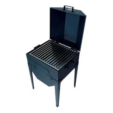 Imagem de Churrasqueira Carvão Bafo Móvel Grelha Inox 44 X 38 Cm Rhr