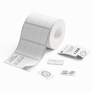 Imagem de NIIMBOT Etiquetas, 0,4" x 0,8" x 4 (10 x 20 mm x 4) refil de etiquetas para etiquetador B1/B21/B3S/K3, etiquetas de impressora térmica adesivos para jarra/tempero/presente (branco)