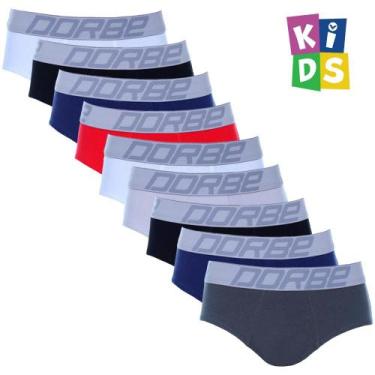 Imagem de Kit 9 Cuecas Slip Algodão Infantil - Dorbe, G