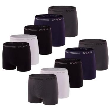 Imagem de 10 Cuecas Boxer Masculina Trifil Sem Costura De Microfibra Toque Macio