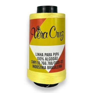 Imagem de Linha CCfios Vera Cruz Fio 04 de 1500 Jardas 100% Algodão Tex 111 Para Pipas (Amarelo)