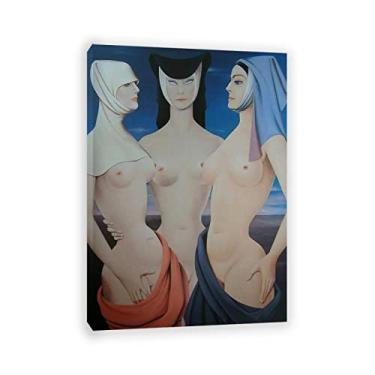 Imagem de JZSDGB Felix Labisse impressões em tela e pôster-Famous Painting abstract Wall Art - 'Cotyo, Perfica, Volupie'Reproduções em tela - quadros emoldurados em madeira e prontos para pendurar para