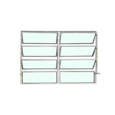 Imagem de Vitro Basculante 80 x 200 Alumínio Branco 2 Seções Linha Esmeralda Bre