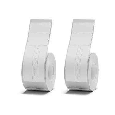 Imagem de Papel de etiqueta de joias para NIIMBOT b1/b21/b3s 2 rolos branco à prova d'água, fita de substituição autoadesiva para escritório e casa.