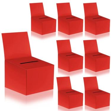 Imagem de zzhxkjhky 8 caixas de sorteio, caixa de papelão com compartimento para bilhete e cabeçalho removível, urna de 15 x 11 x 11 cm, caixa de doação, caixa de caridade para coletar concurso de votação de
