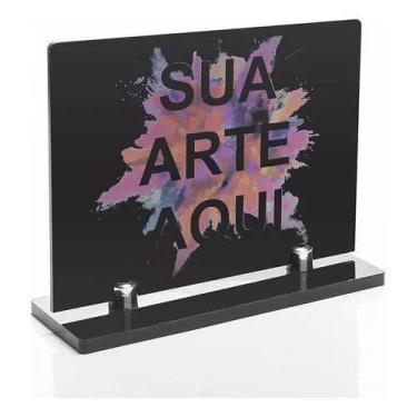 Imagem de Troféu Placa Homenagem Em Acrílico Personalizado 15x10cm Cor Preto - l