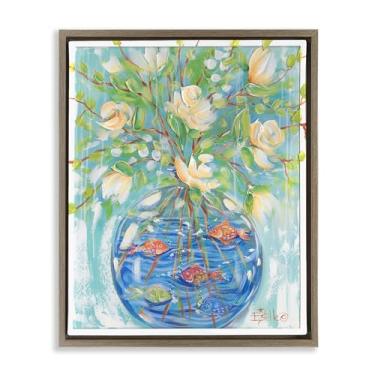 Imagem de Stupell Industries Design de arte de parede em tela emoldurada com buquê de aquário marrom flutuante por Estelle Grengs, 25 x 31