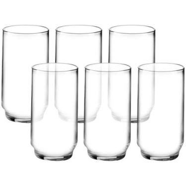 Imagem de Jogo de Copos Nadir Lights em Vidro Liso com 6 Peças 300ml, Transparen