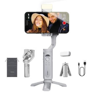 Imagem de hohem Kit iSteady XE Estabilizador Gimbal para Smartphone Gimbal Portátil de 3 Eixos com Luz de Preenchimento, Estabilizador para iPhone e Android Youtuber Leve Vlogging Live Stream