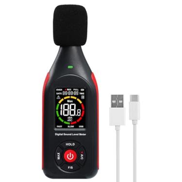 Imagem de Landtek Decibel Meter Data Logger Medidor De Nível De Som Digital Com 31.000 Registros De Dados E Exportação De Dados Usb, Gravador De Decibelímetro De Som Recarregável, A/C Weighted Max Data Hold F