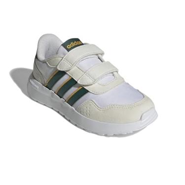 Imagem de adidas Tênis unissex infantil Run 60s (criança grande), Branco/verde universitário/ouro universitário, 17