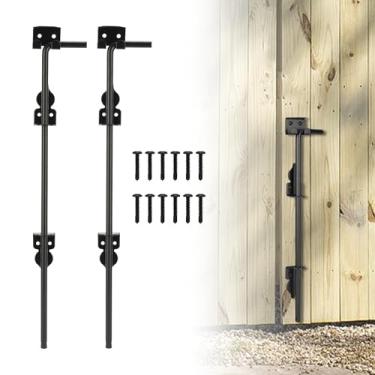 Imagem de URDOGSL Haste de queda de parafuso de cana resistente de 45,7 cm - Trava de aterramento de portão de aço projetada para portões de vinil de metal de madeira ou aplicações de cerca de portas duplas -