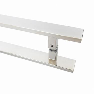 Imagem de Puxador Inox Porta Pivotante Duplo 50cm Modelo Flat - Decorplace, Poli