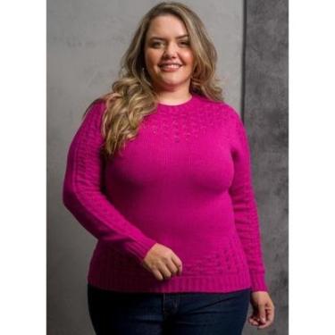 Imagem de Suéter Feminino Plus Size Tricot Modal Premium Inverno Linda-Feminino