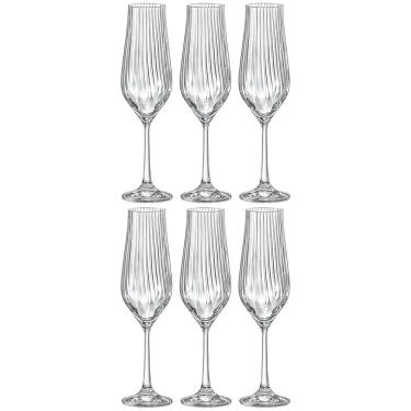 Imagem de Conjunto de Taças para Champanhe Bohemia Tulipa Optic em Cristal 170ml - 6 Peças