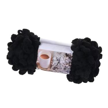 Imagem de Esquirla Coloque grosso de almofada de almofada de almofada lavável pano de crochê Diy tricô de fio volumoso para camisola de almofada de travesseiro, Preto