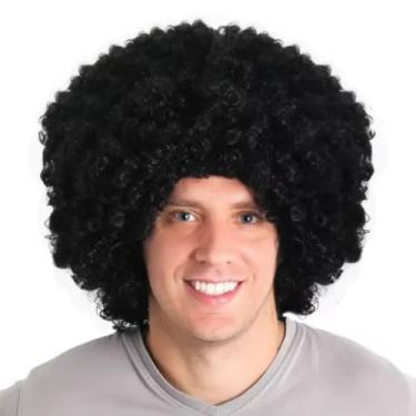 Imagem de Peruca Afro Black Power Gigante, Preta, Acessório para Fantasia de Carnaval