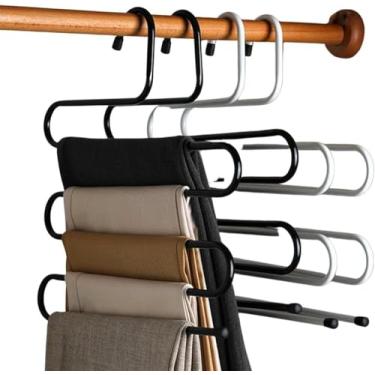 Imagem de Cabide Calceiro Vertical de Metal Inox Cromado para Calças e Bermudas — Organização e Economia de Espaço