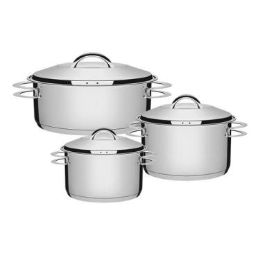 Imagem de Jogo De Panelas 3 Peças Inox Fundo Triplo Solar Tramontina