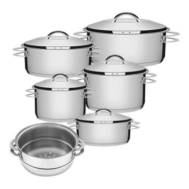 Imagem de Jogo De Panelas 6 Peças Inox Fundo Triplo Solar Tramontina