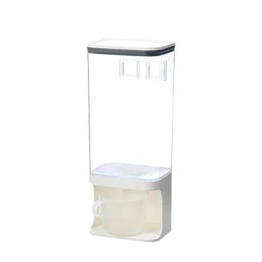 Imagem de Cereal Dispenser Plástico Transparente Montado Na Parede Dividido Arroz Seco Recipiente De Armazenamento(1500ML)
