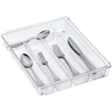 Imagem de Organizador De Gaveta Armário Acrílico Talheres Gaveta C/ 5 Divisórias Facas Garfos Talheres