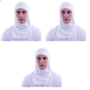 Imagem de Touca Ninja Branca Balaclava Capuz Frigorifico Cozinha Industrial 3 Un