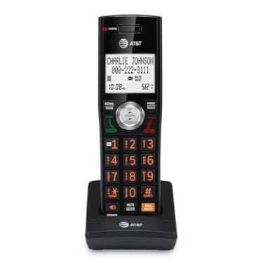 Imagem de AT&T Telefone sem fio CL80067 para CL82x07, CL82x57, CL82x67, CL83x07, CL84x07 Series para casa com bloqueio de chamadas, locutor de identificação, interfone e longo alcance, acabamento em grão de madeira preta