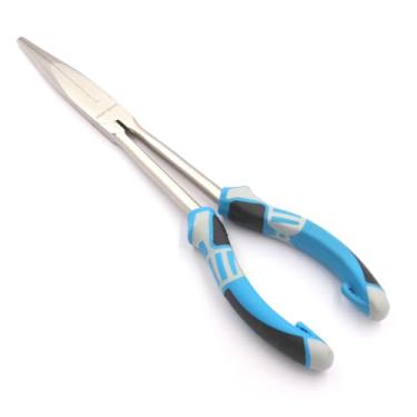 Imagem de CRAZY SHARK Alicate de pesca de nariz longo, ferramentas de remoção de anzol, 28 cm (azul NiFe-Blue)