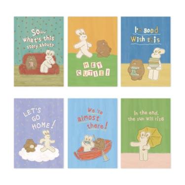 Imagem de Monolike Mini Unmatched Friends Line Note 6P SET_Mini note, nota de bolso, nota de linha, uma nota portátil, 105 x 148 mm, 48 páginas