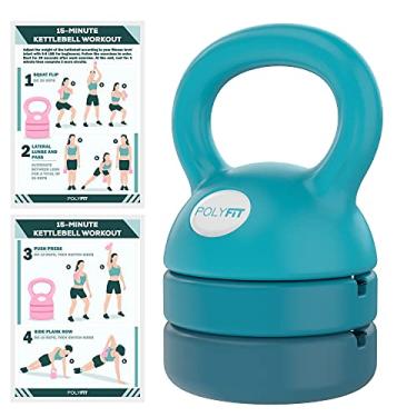 Imagem de Adjustable Kettlebell - 5 lbs, 8 lbs, 12 lbs Kettlebell Weights Set for Home Gym - Teal