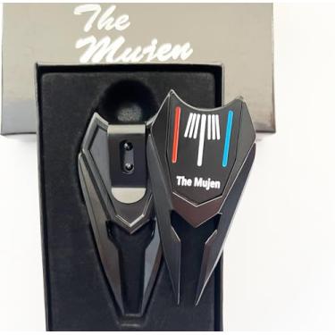 Imagem de The Mujen Ferramenta de golfe Divot, marcador de bola de golfe, marcadores de bola de alinhamento de golfe para putting, acessórios de golfe para treinamento de bola de golfe com clipe de chapéu, limpador de ranhura, suporte de clube, presente de golfe (preto)