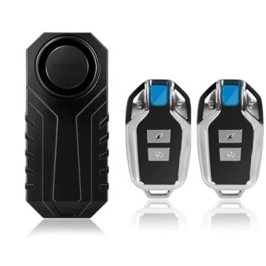 Imagem de Alarme de vibração de bicicleta, alarme à prova d'água para motocicleta, controle remoto, detecção de proteção antifurto, alerta com 2 controles remotos, sensibilidade e volume ajustáveis à prova de