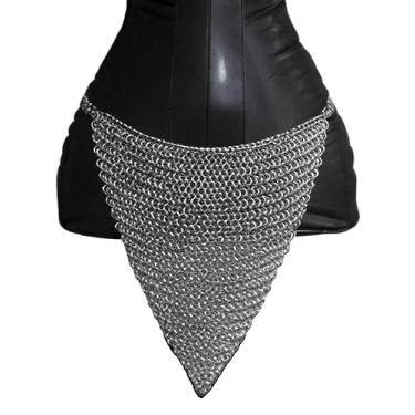 Imagem de Chainmail Skirt Aluminum Butted Rings Fancy Exotic Sexy & Hot Skirt Mini Skirt Butted Panty Lightweight Carnival & Festival Cosplay Costume Halter Chainmail Bottoms For Women & Girls Adult Size