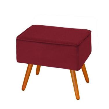 Imagem de Puff Decorativo Ágata TB-2036 Sued Vinho Konfort Móveis