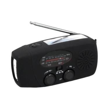 Imagem de Rádio De Emergência Solar Portátil 10000mAh Manivela AM FM NOAA SOS Co