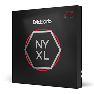 Imagem de D'Addario Cordas para baixo, NYXL niquelado, NYXL55110, calibre pesado 55-110, escala longa, conjunto de 4 cordas, pacote com 1
