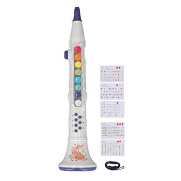 Imagem de Infantil Toy Clarinete Toy Cute Volume Funny Volume Ajustável Instrumento Musical Presente Educacional de Aniversário para Crianças Material de Plástico 3 Baterias AA Não incluídas (Branco)