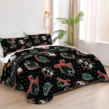 Imagem de Allenjoy Colchas King Size Hero Academy, jogo de cama de anime japonês, tecido lavável com 2 fronhas SC00343-007