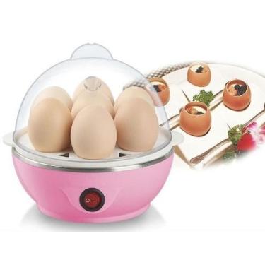Imagem de Cozedor Elétrico Vapor Cozinha Multi Funções Ovos Egg Rosa - zem